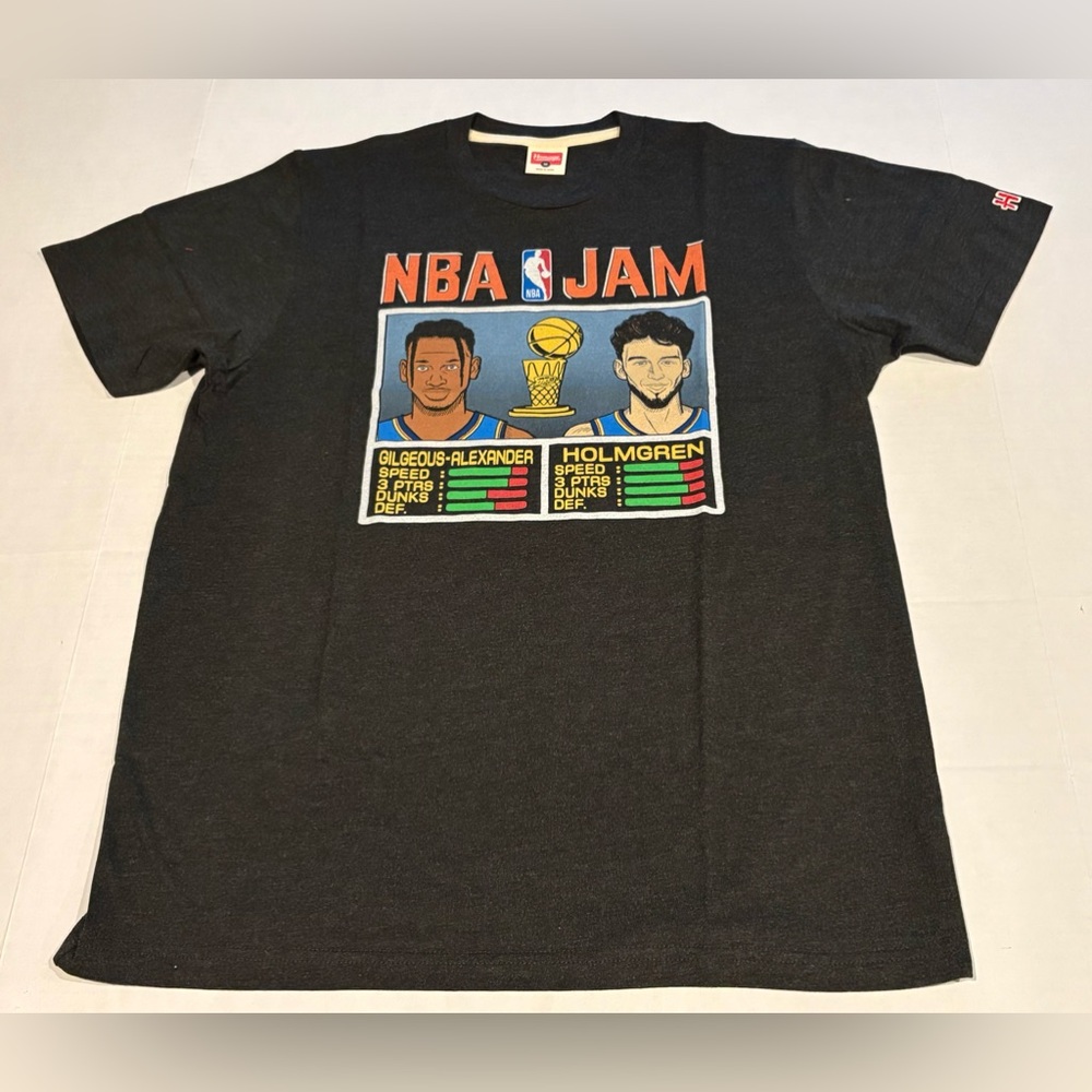 OKC Thunder Shirt Mens Sz Med Gray Homage NBA Jam Shai Gil Alexander & Holmgren